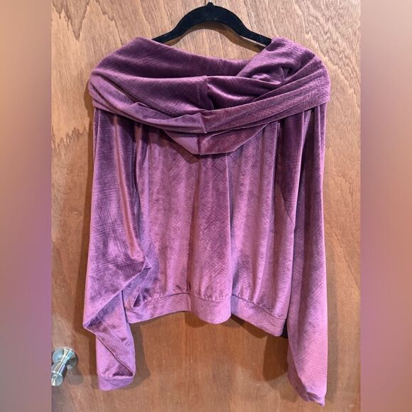 Victorias Secret Purple Velour Shine Hooded Zip Jacket size XXL - Picture 4 of 11